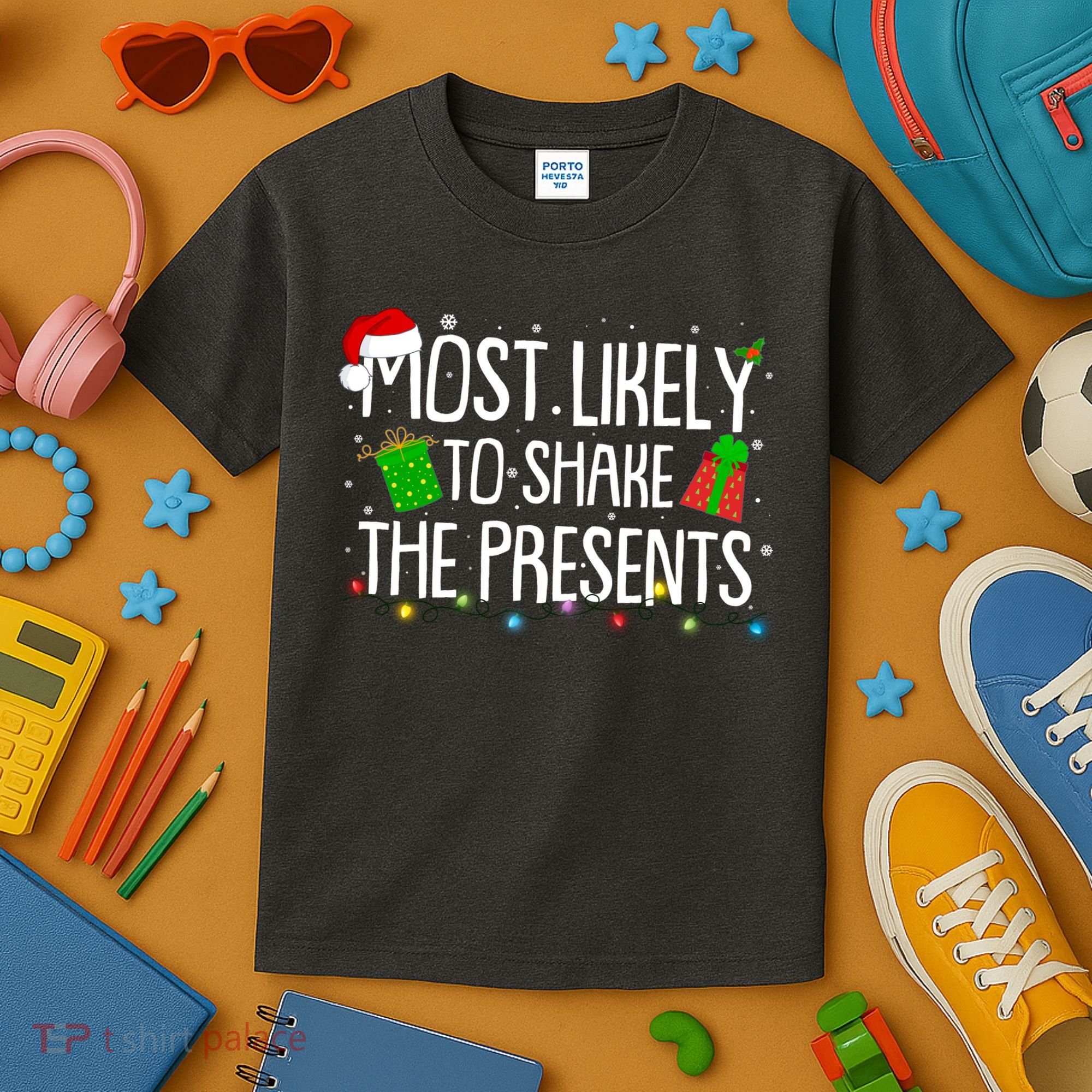 Funny Christmas Most Likely To Shake The Presents Kids T-Shirt