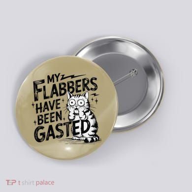 Funny Cat Meme My Flabbers Have Been Gasted Button