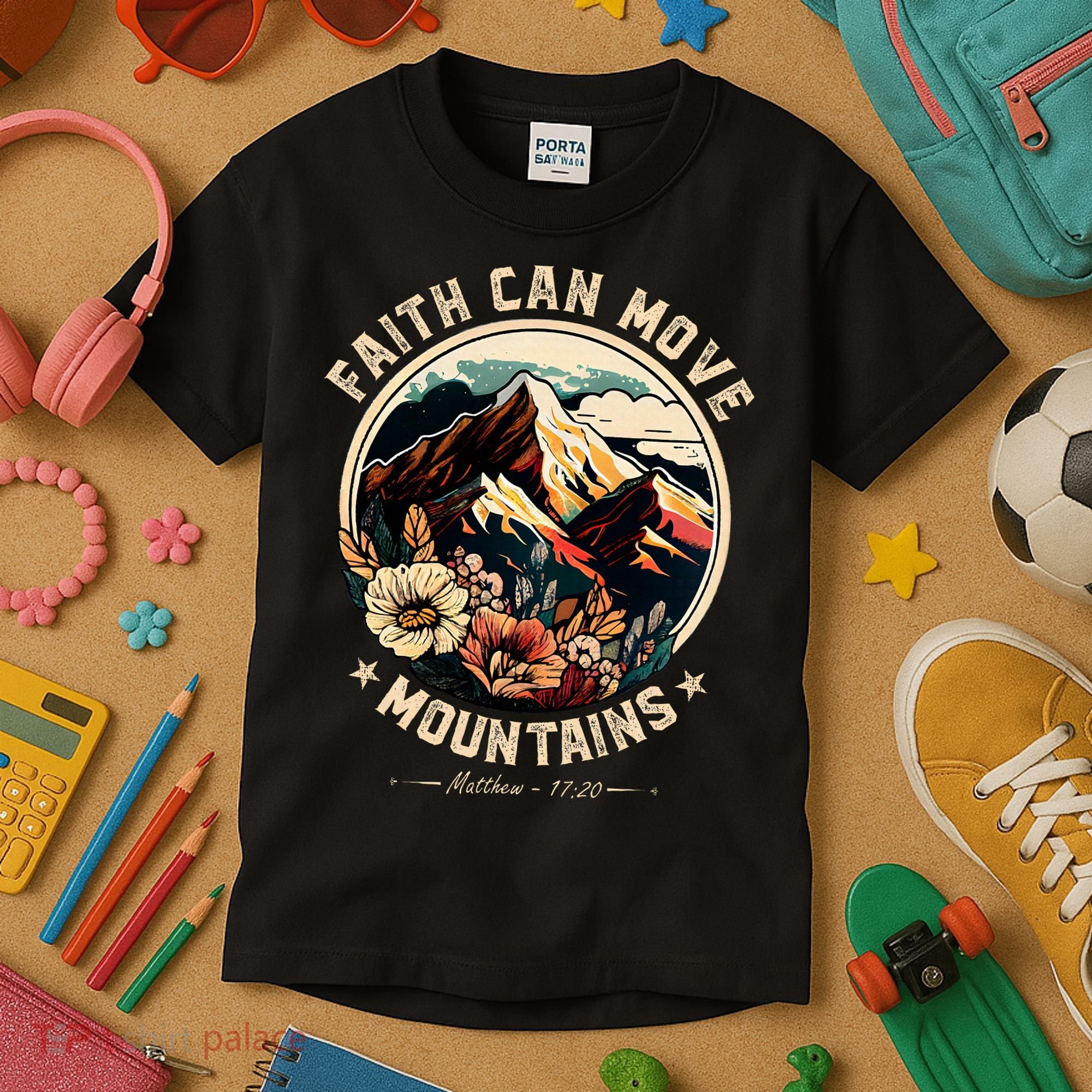 Faith Can Move Mountains Kids T-Shirt