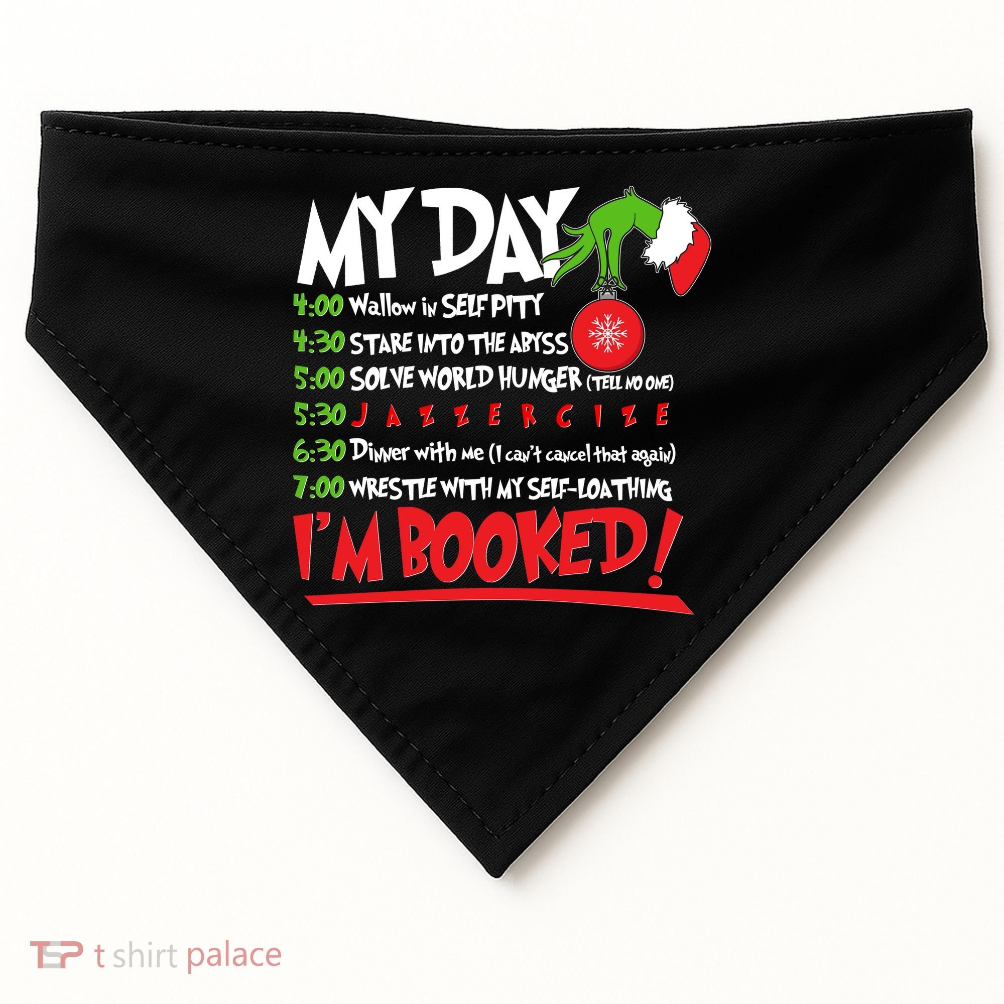 Funny Christmas My Day Im Booked USA-Made Doggie Bandana