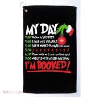 Funny Christmas My Day Im Booked Golf Towel thumb 0