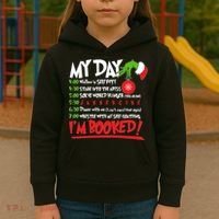 Funny Christmas My Day Im Booked Kids Hoodie thumb 3