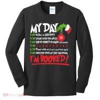 Funny Christmas My Day Im Booked Kids Long Sleeve Shirt thumb 0