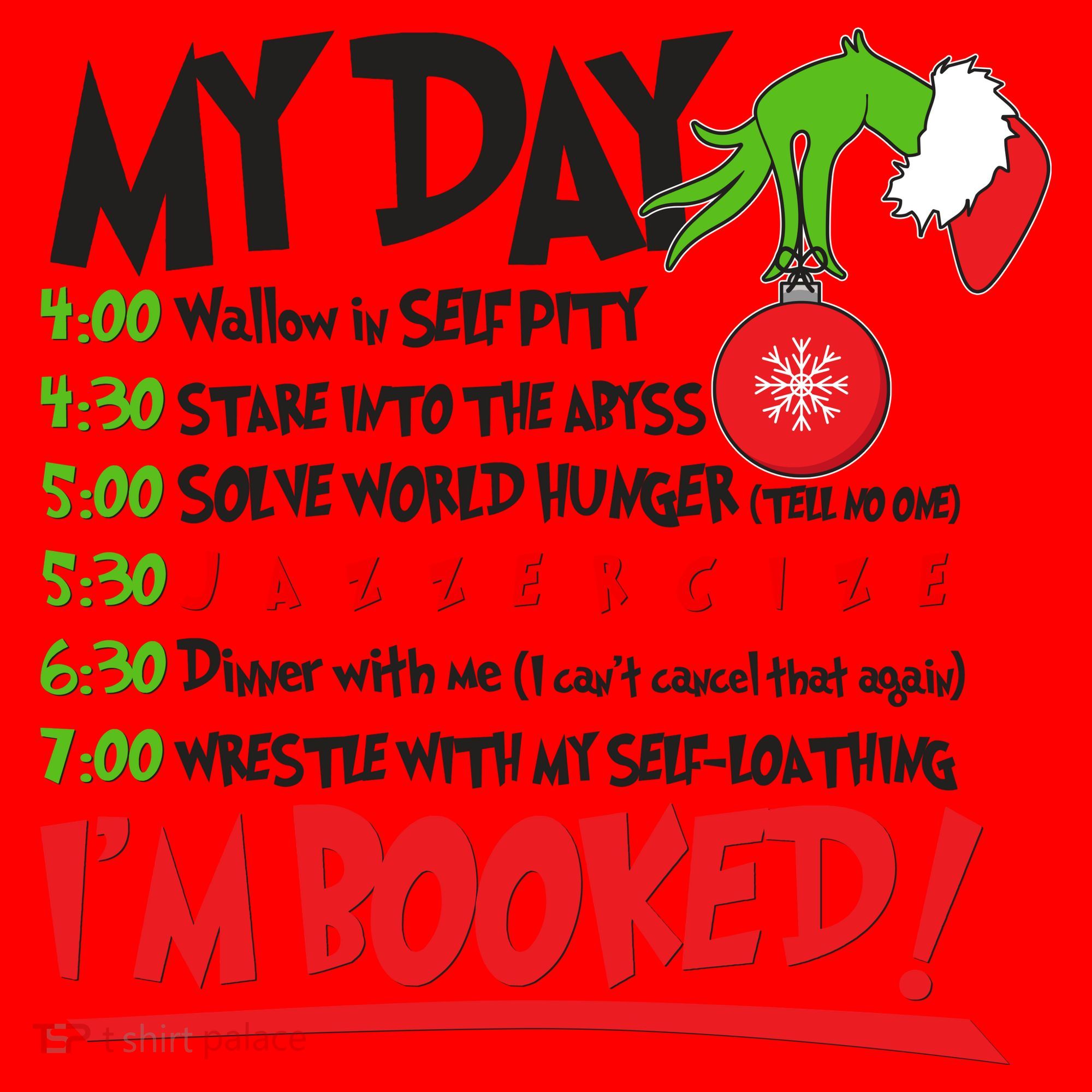 Funny Christmas My Day Im Booked Santa Hat