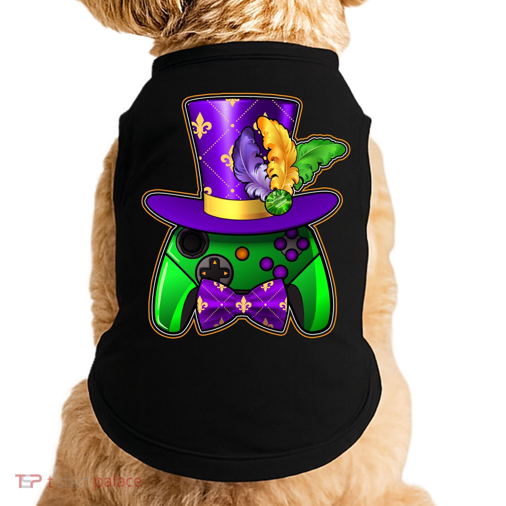 Funny Cool Mardi Gras Video Game Controller Gamer Doggie Tank