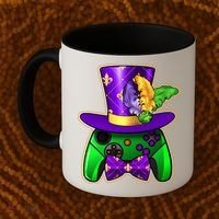 Funny Cool Mardi Gras Video Game Controller Gamer Coffee Mug thumb 2