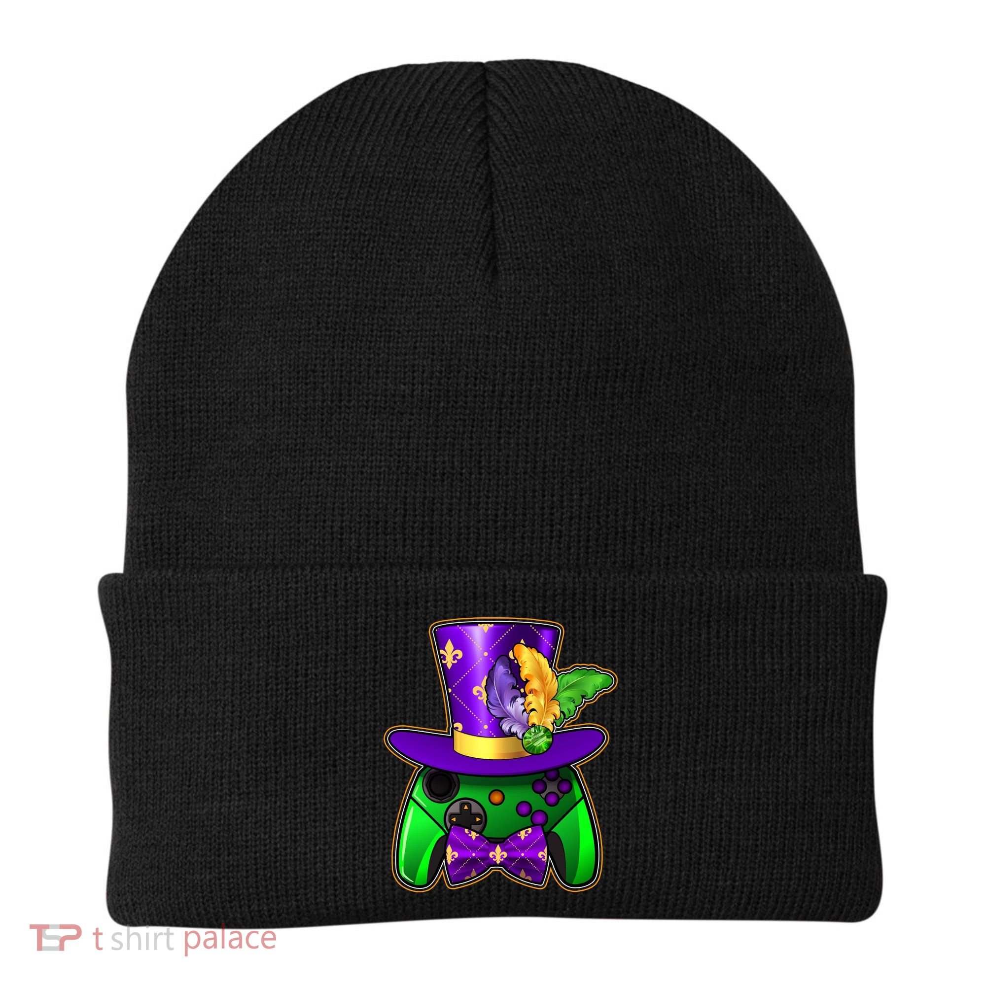 Funny Cool Mardi Gras Video Game Controller Gamer Beanie