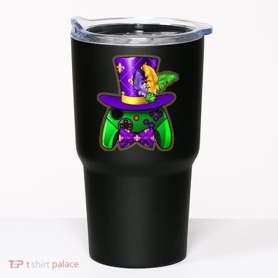 Funny Cool Mardi Gras Video Game Controller Gamer Tumbler
