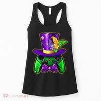 Funny Cool Mardi Gras Video Game Controller Gamer Women's Tank Top thumb 0