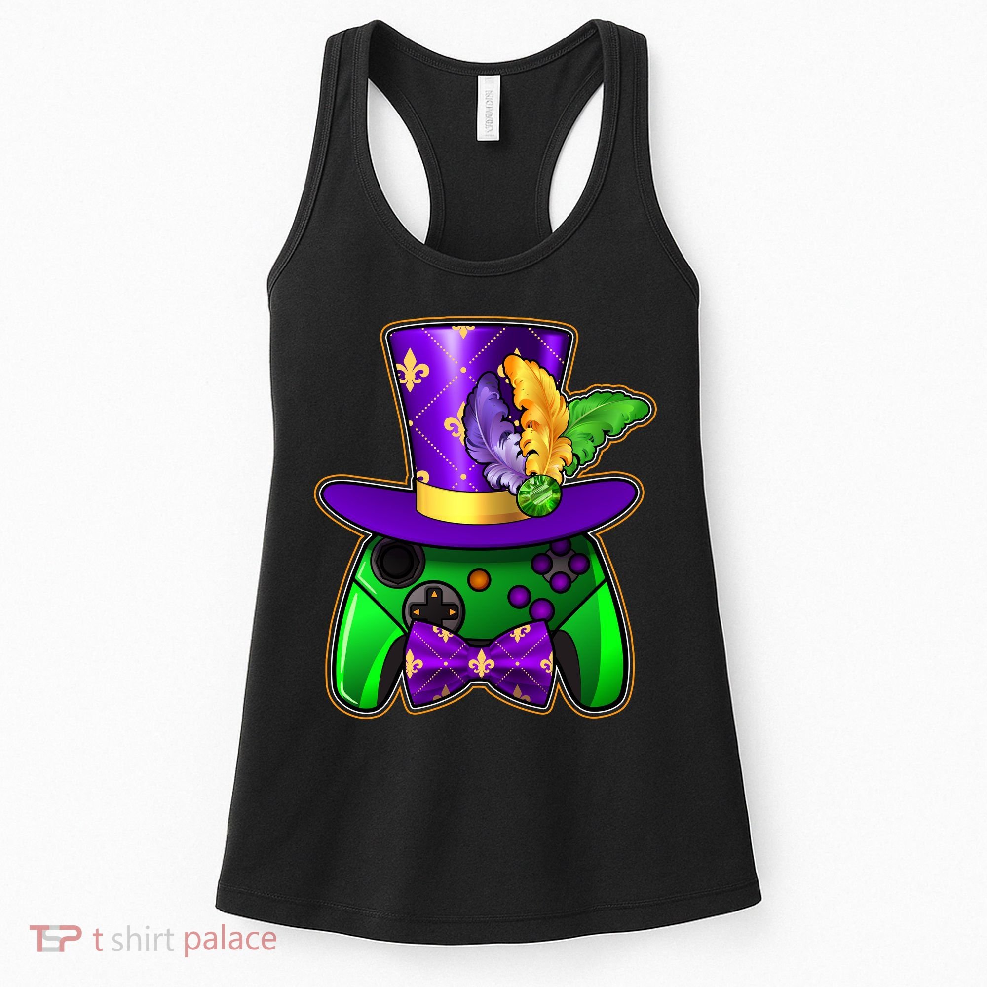 Funny Cool Mardi Gras Video Game Controller Gamer Women's Tank Top
