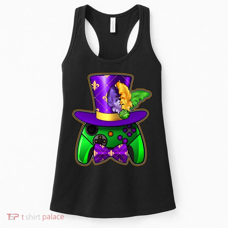 Funny Cool Mardi Gras Video Game Controller Gamer Women's Tank Top