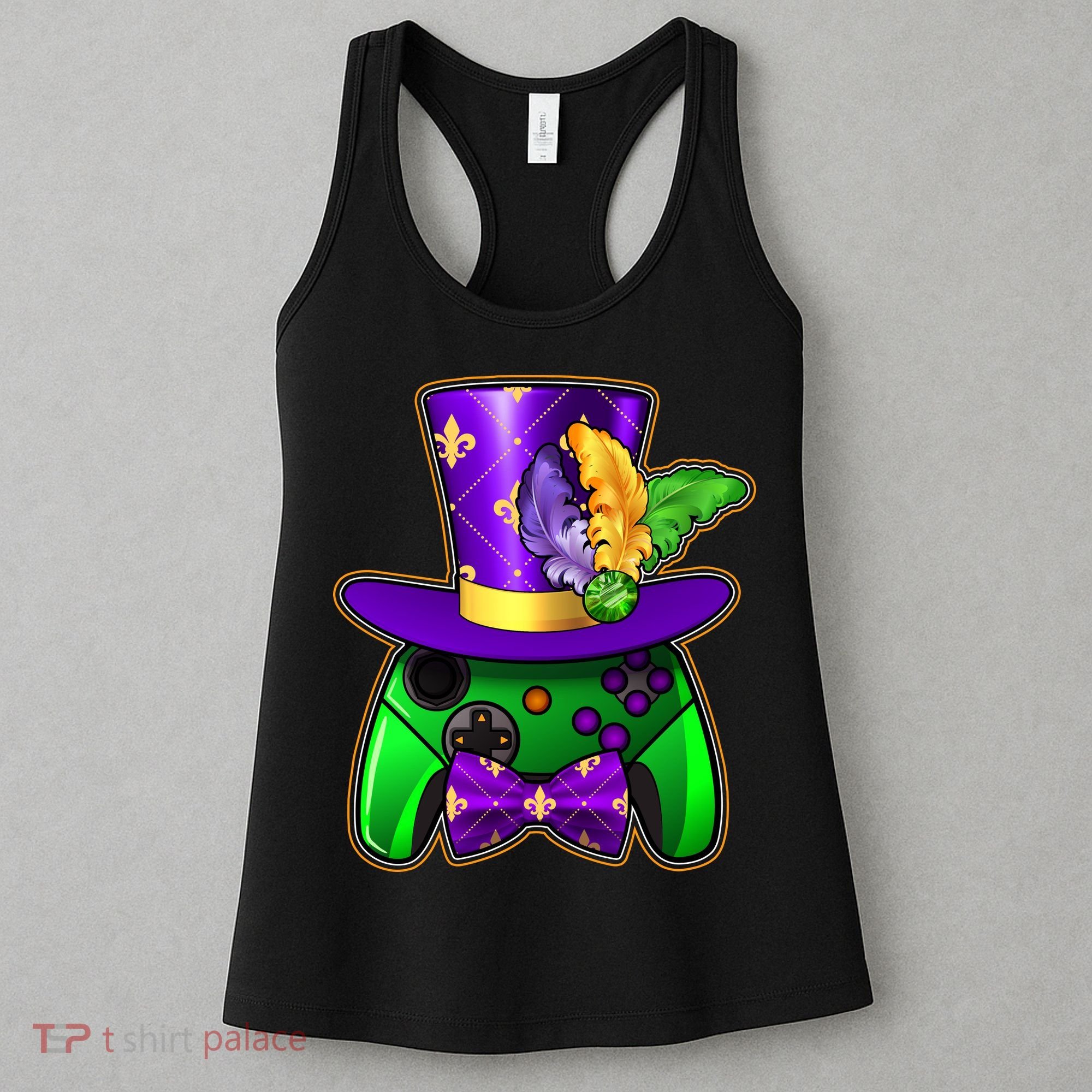Funny Cool Mardi Gras Video Game Controller Gamer Women's Tank Top