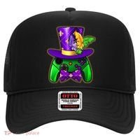 Funny Cool Mardi Gras Video Game Controller Gamer Hat thumb 0