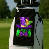 Funny Cool Mardi Gras Video Game Controller Gamer Golf Towel thumb 2