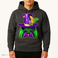 Funny Cool Mardi Gras Video Game Controller Gamer Hoodie thumb 2