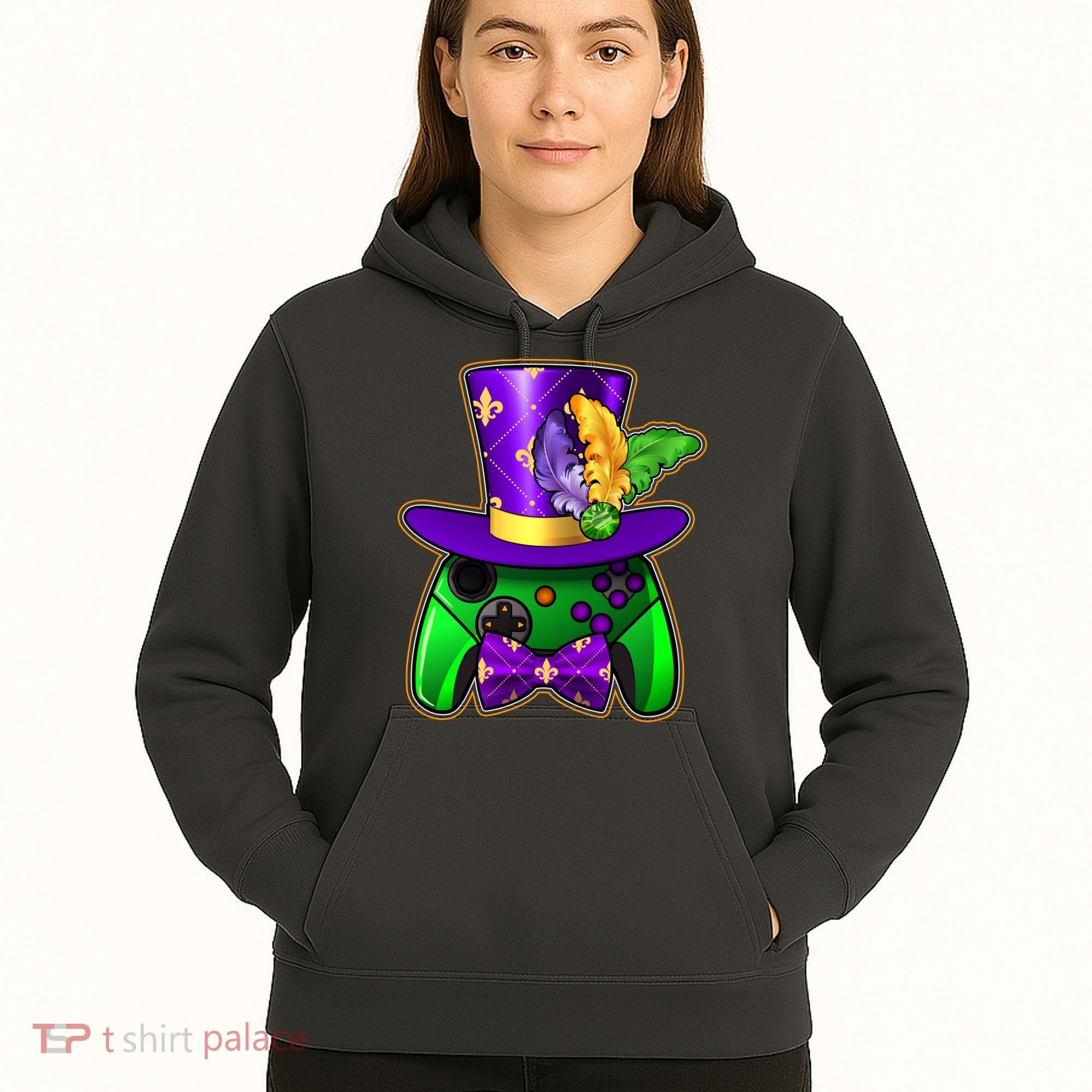 Funny Cool Mardi Gras Video Game Controller Gamer Hoodie