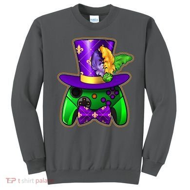 Funny Cool Mardi Gras Video Game Controller Gamer Sweatshirt