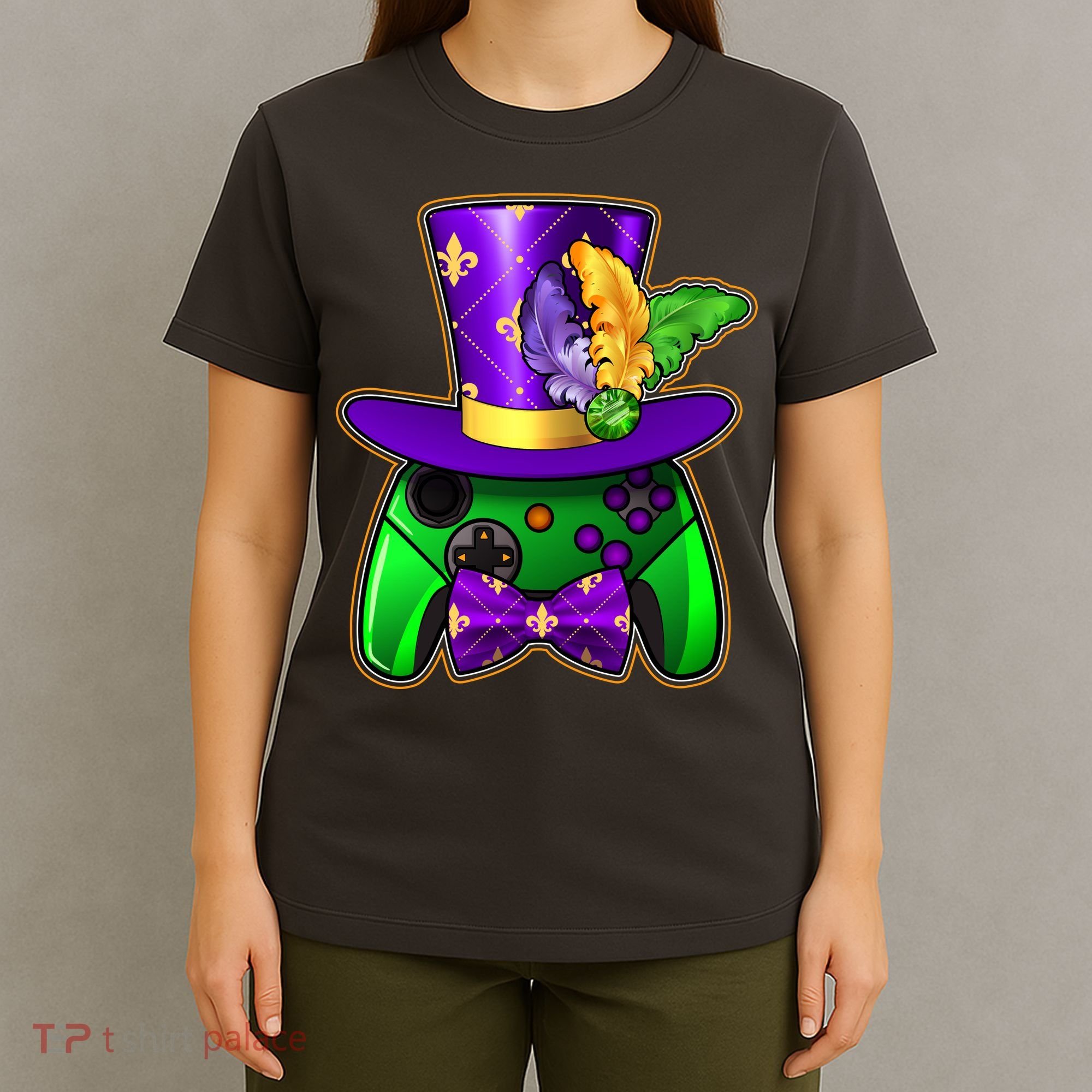 Funny Cool Mardi Gras Video Game Controller Gamer T-Shirt