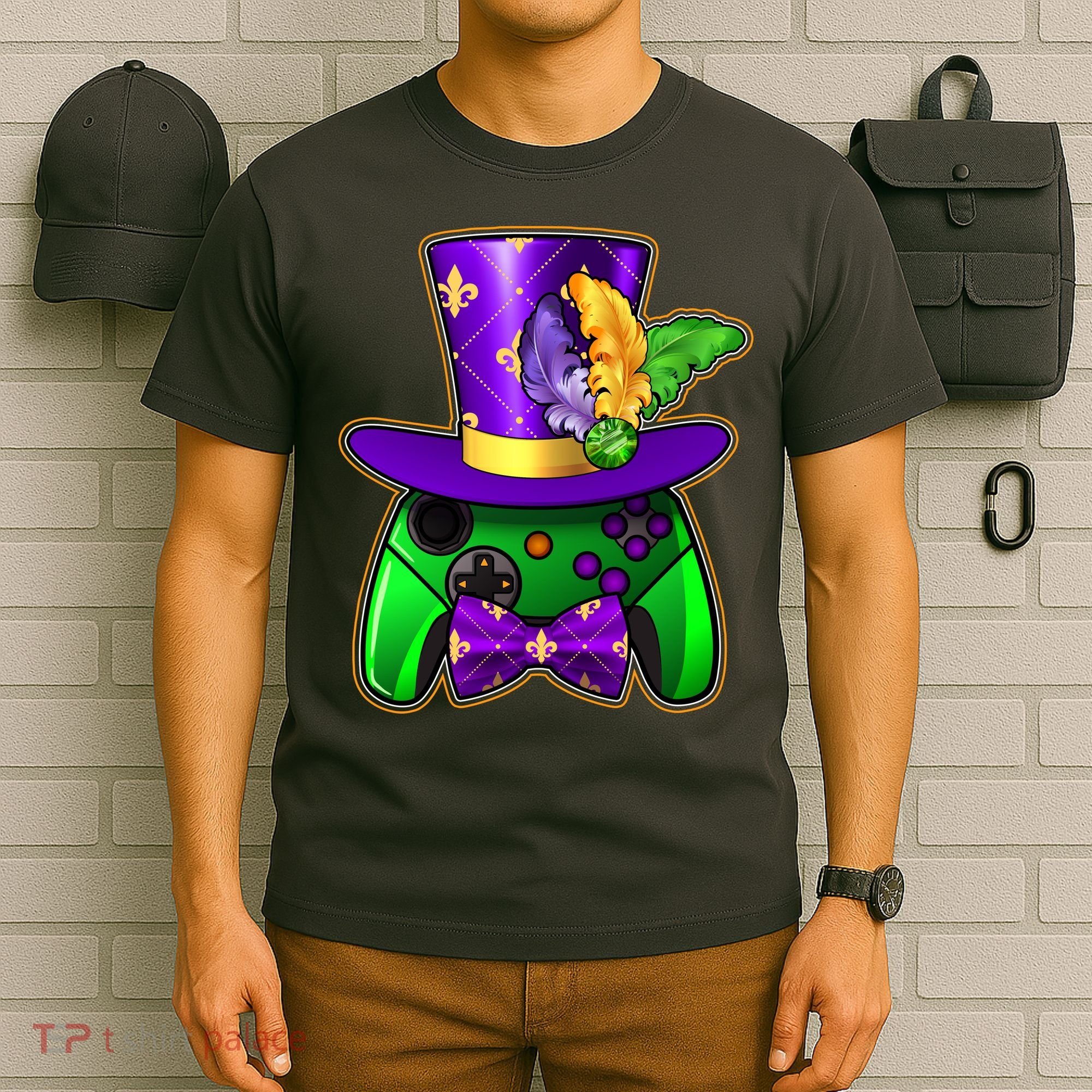 Funny Cool Mardi Gras Video Game Controller Gamer T-Shirt
