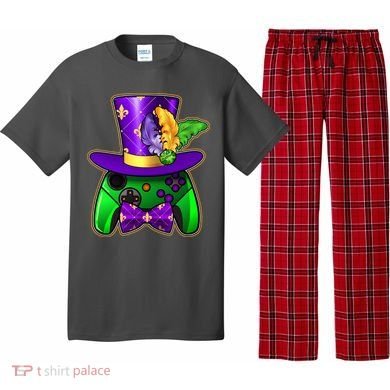 Funny Cool Mardi Gras Video Game Controller Gamer Pajama Set
