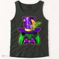 Funny Cool Mardi Gras Video Game Controller Gamer Tank Top thumb 2
