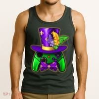 Funny Cool Mardi Gras Video Game Controller Gamer Tank Top thumb 3