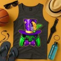 Funny Cool Mardi Gras Video Game Controller Gamer Tank Top thumb 4