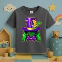 Funny Cool Mardi Gras Video Game Controller Gamer Toddler T-Shirt thumb 3