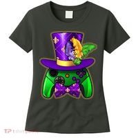 Funny Cool Mardi Gras Video Game Controller Gamer Women's T-Shirt thumb 0