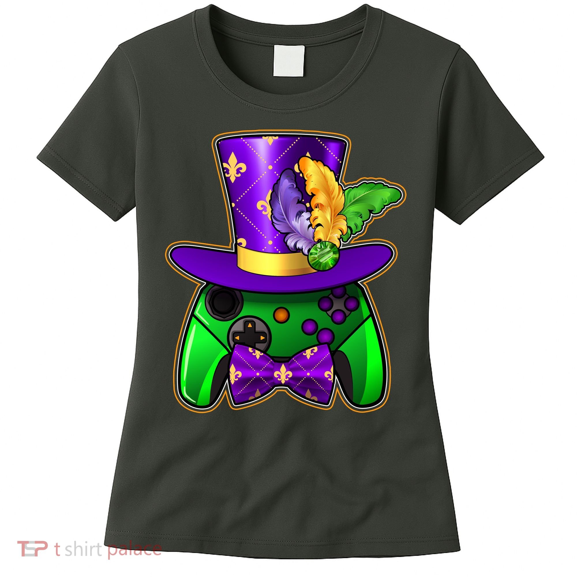 Funny Cool Mardi Gras Video Game Controller Gamer Women's T-Shirt