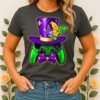 Funny Cool Mardi Gras Video Game Controller Gamer Women's T-Shirt thumb 2