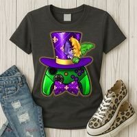 Funny Cool Mardi Gras Video Game Controller Gamer Women's T-Shirt thumb 3
