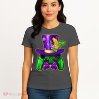 Funny Cool Mardi Gras Video Game Controller Gamer Women's T-Shirt thumb 4