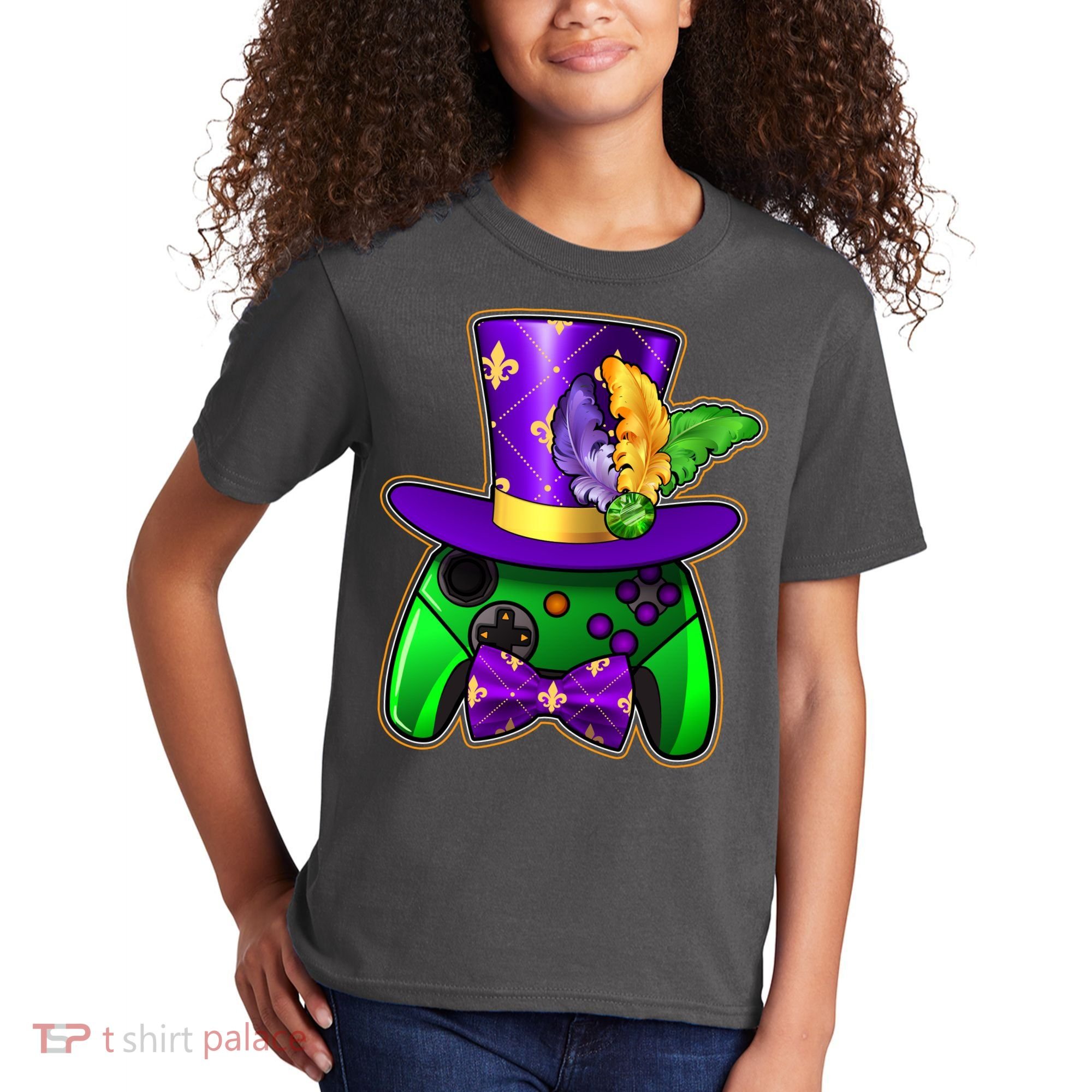 Funny Cool Mardi Gras Video Game Controller Gamer Kids T-Shirt