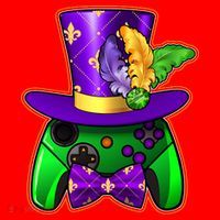 Funny Cool Mardi Gras Video Game Controller Gamer Santa Hat thumb 1