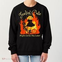 Feeling Cute Might Curse You Later Cute Witch Women's Sweatshirt thumb 0