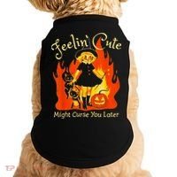Feeling Cute Might Curse You Later Cute Witch Doggie Tank thumb 0