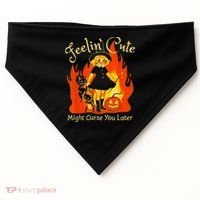 Feeling Cute Might Curse You Later Cute Witch USA-Made Doggie Bandana thumb 0