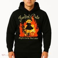 Feeling Cute Might Curse You Later Cute Witch Hoodie thumb 2