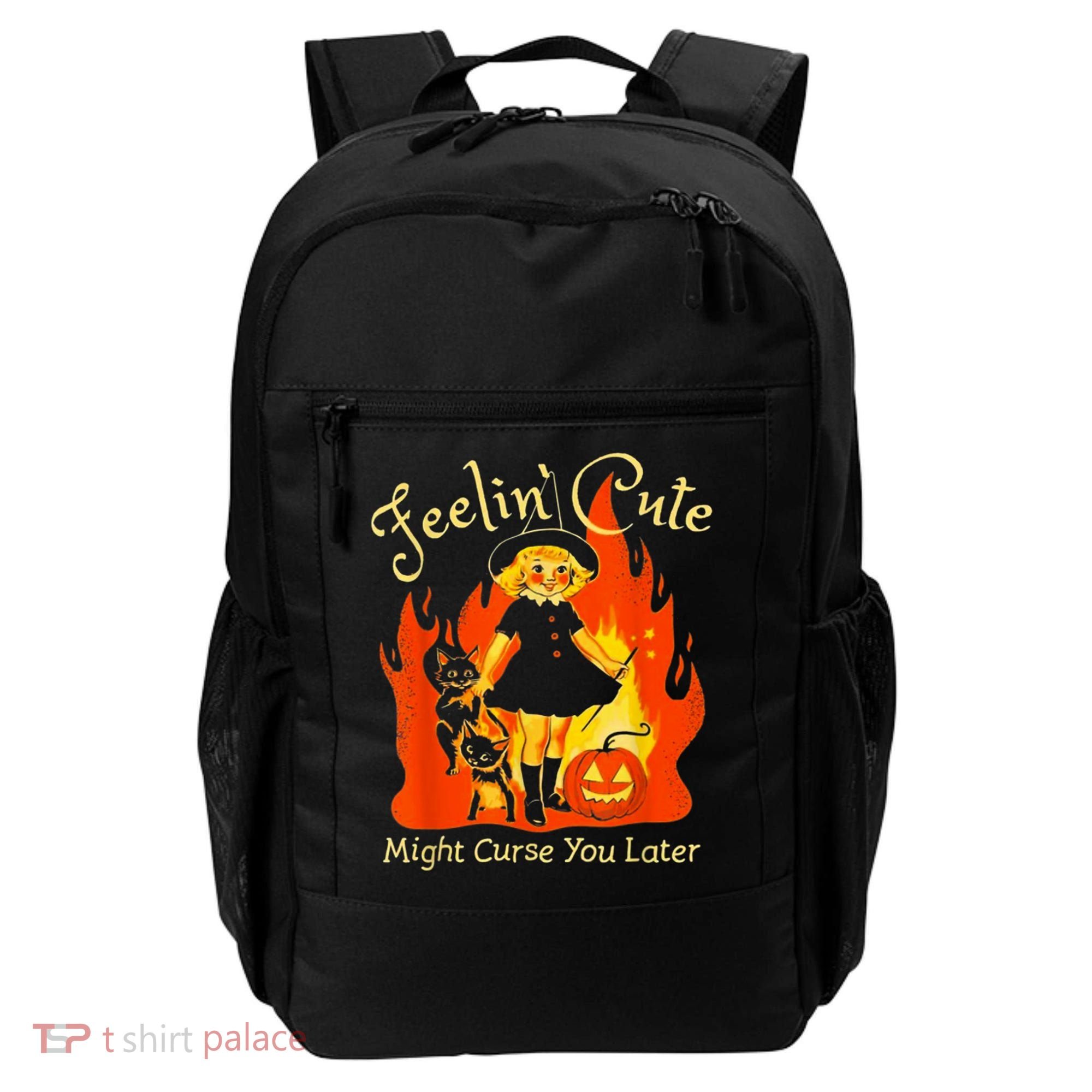 Feeling Cute Might Curse You Later Cute Witch Backpack
