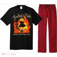 Feeling Cute Might Curse You Later Cute Witch Pajama Set thumb 0