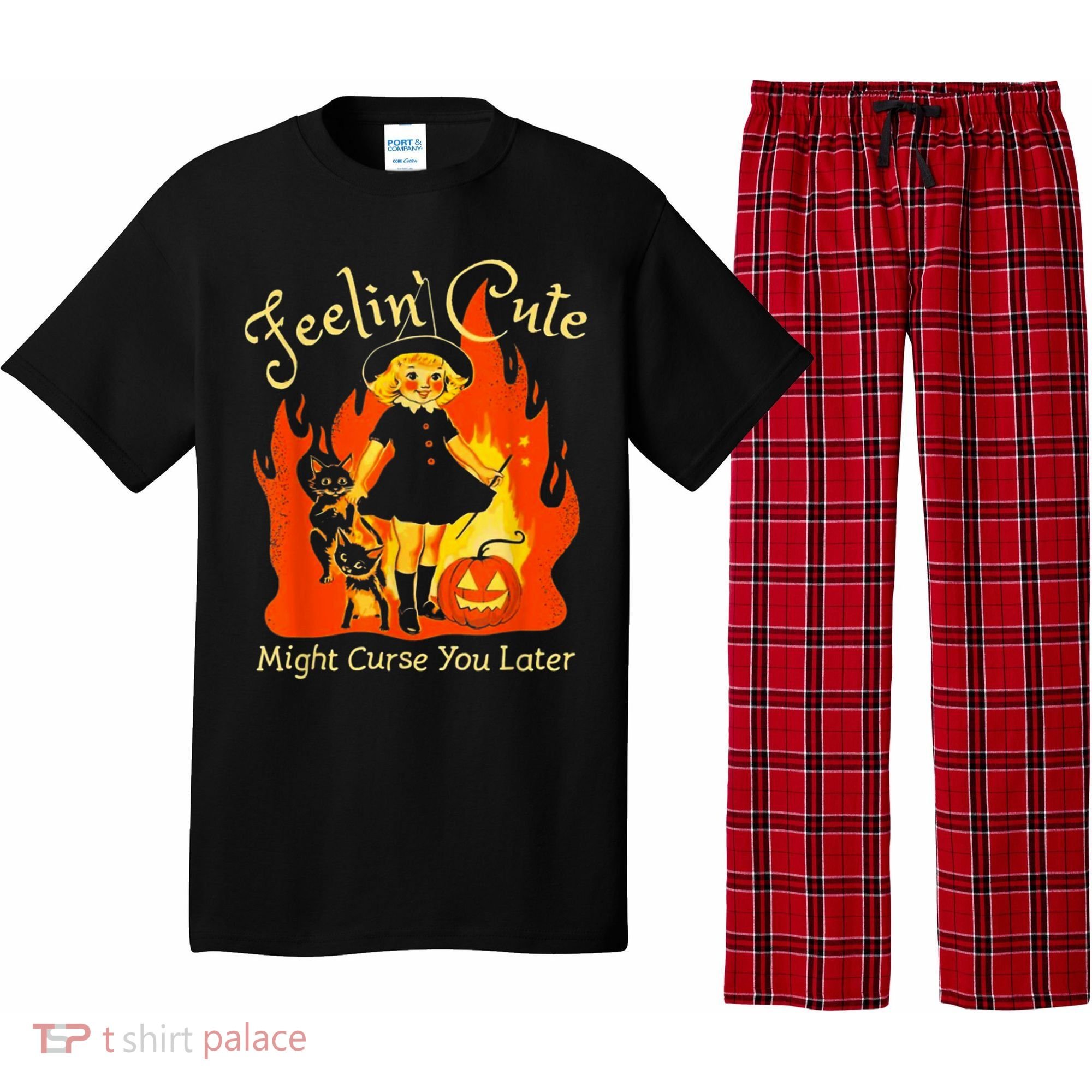 Feeling Cute Might Curse You Later Cute Witch Pajama Set