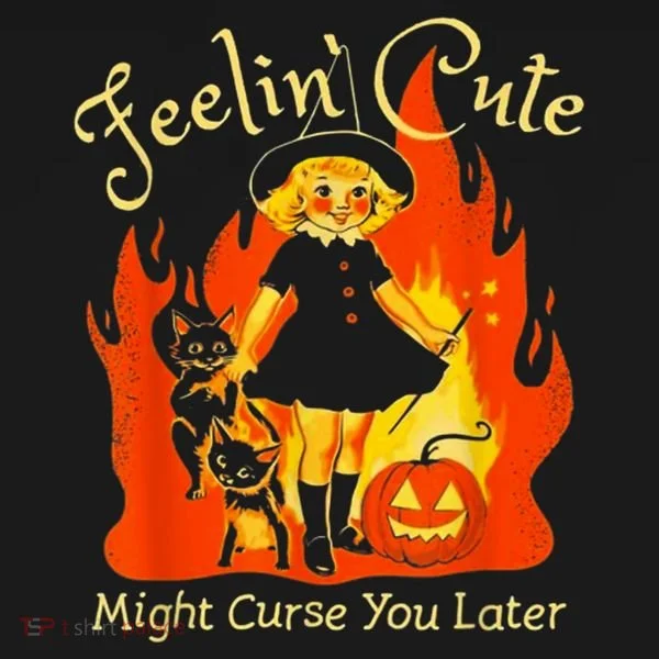 Feeling Cute Might Curse You Later Cute Witch Toddler Hoodie