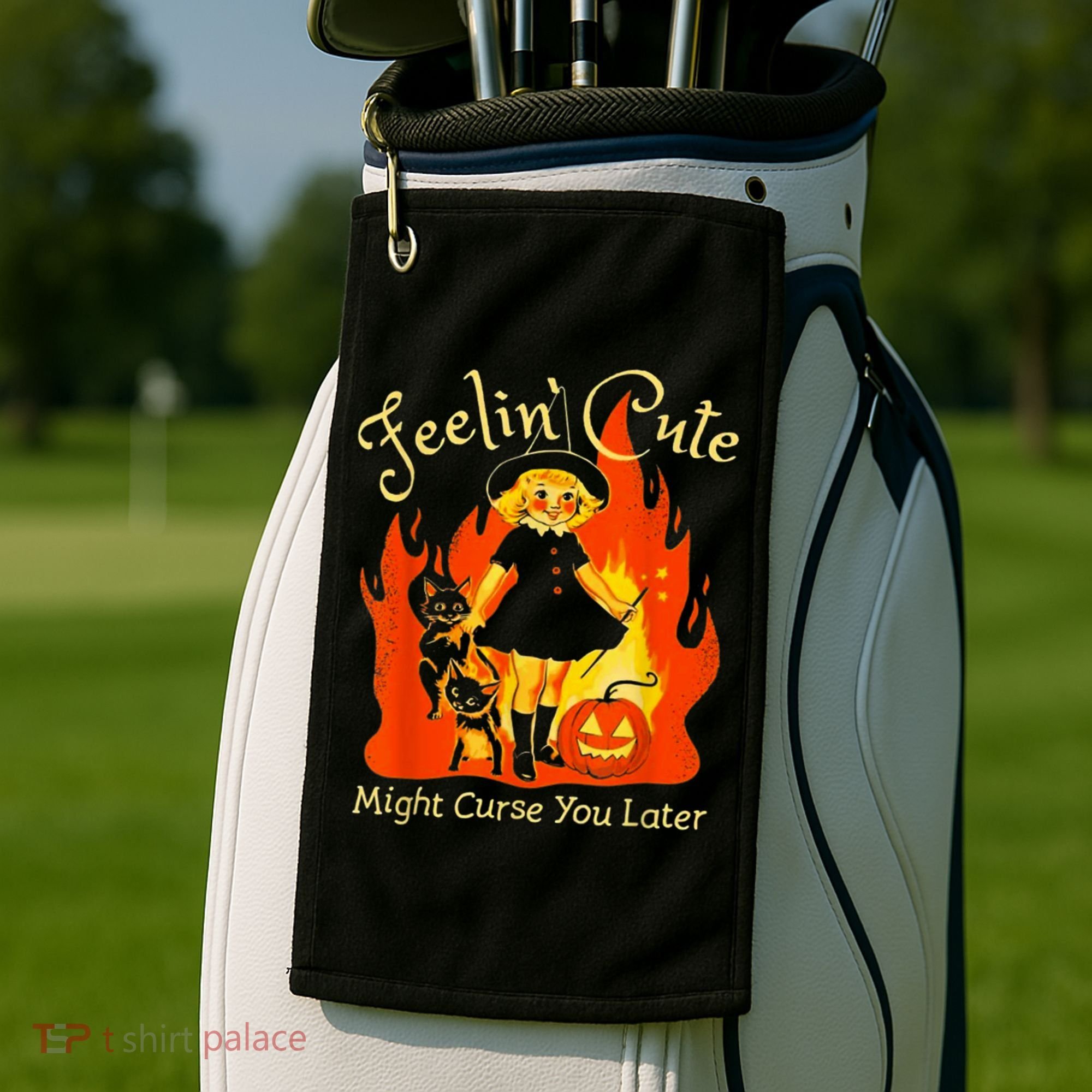 Feeling Cute Might Curse You Later Cute Witch Golf Towel