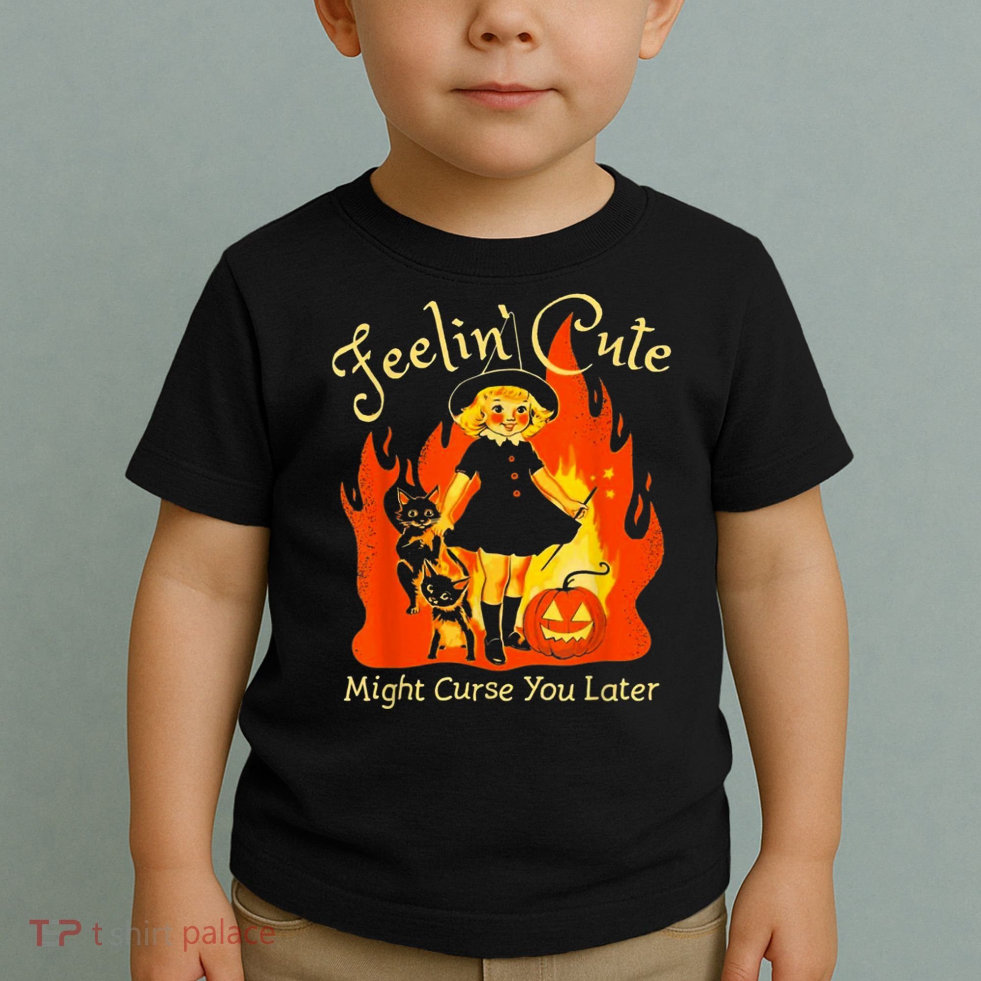 Feeling Cute Might Curse You Later Cute Witch Toddler T-Shirt