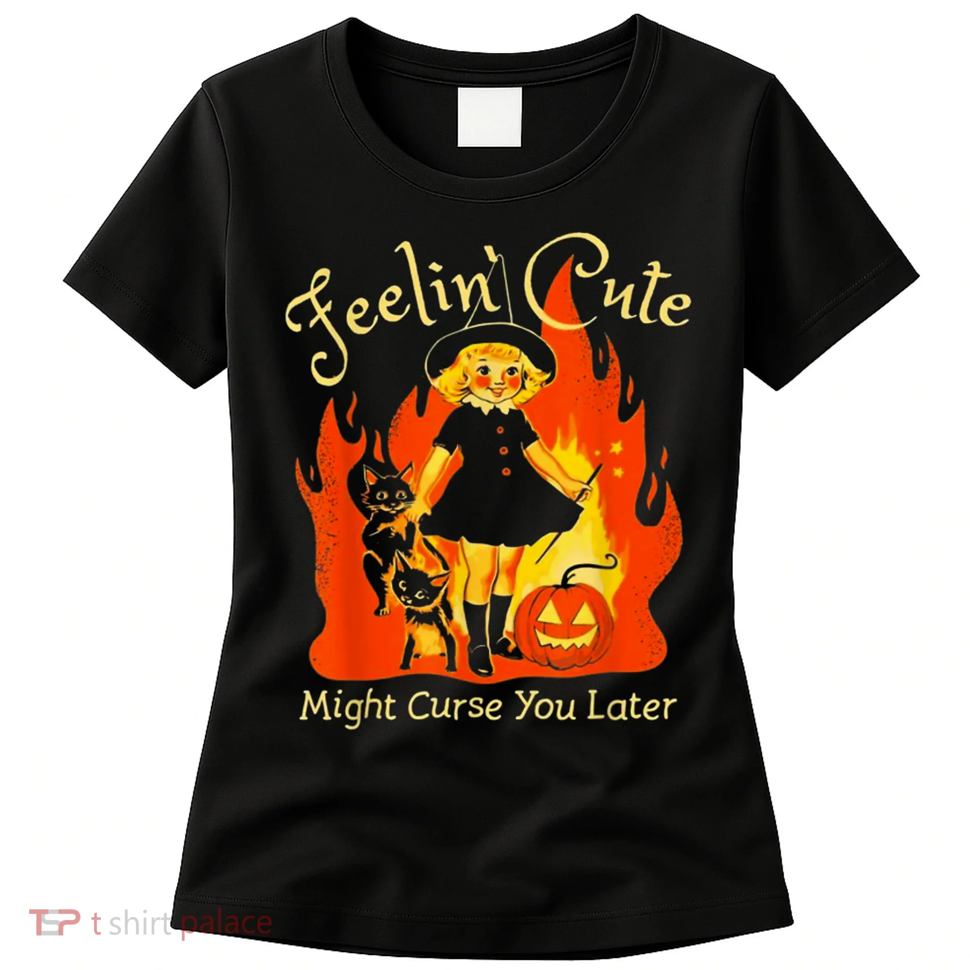 Feeling Cute Might Curse You Later Cute Witch Women's T-Shirt