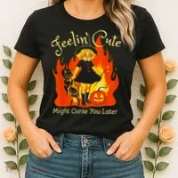 Feeling Cute Might Curse You Later Cute Witch Women's T-Shirt thumb 2