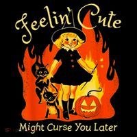 Feeling Cute Might Curse You Later Cute Witch Women's T-Shirt thumb 6