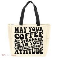 Funny Cheer Mom Coffee Saying Cheerleading Squad Mothers Day Tote Bag thumb 0