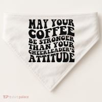 Funny Cheer Mom Coffee Saying Cheerleading Squad Mothers Day USA-Made Doggie Bandana thumb 0